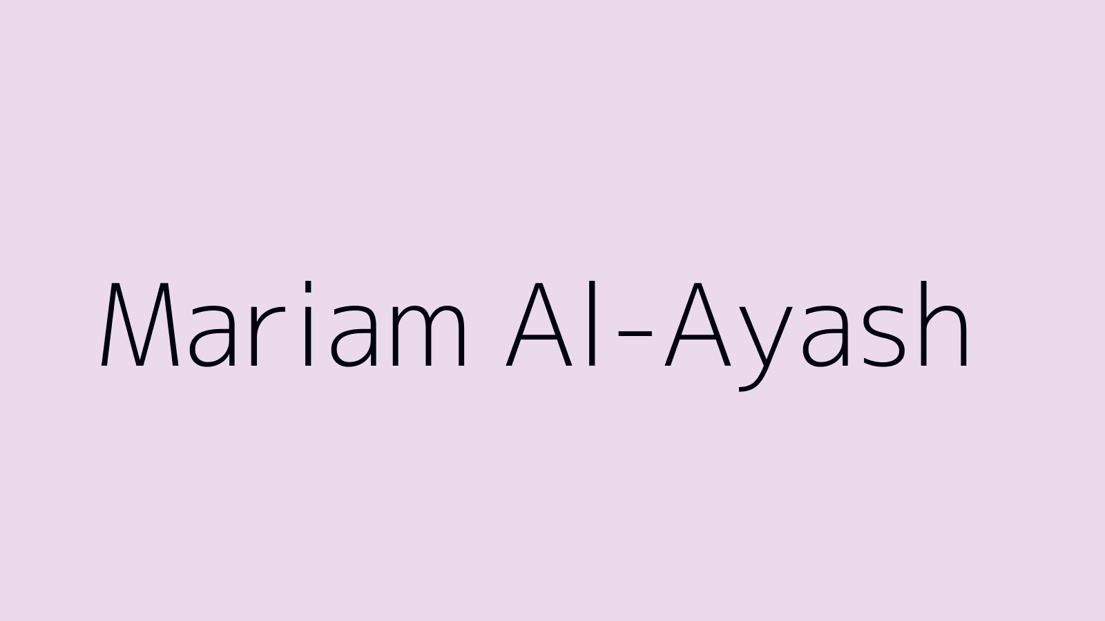 Mariam Al-Ayash